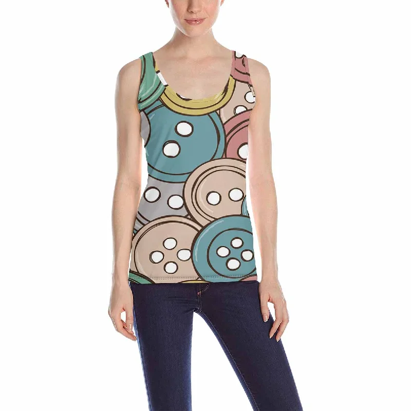 Women's Blouse with ButtonsWomen's Tank Top print with colored buttons pattern