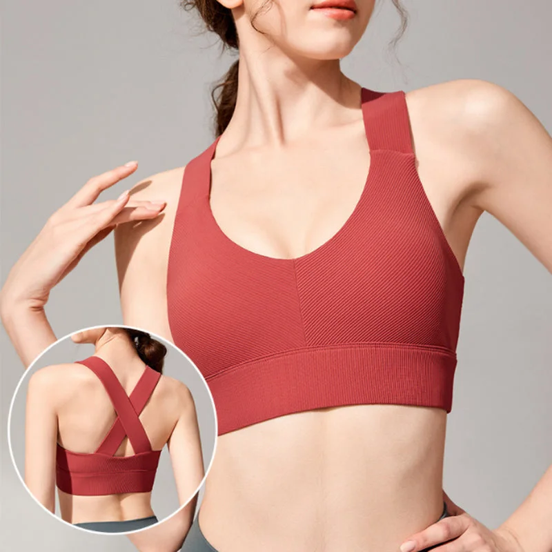 seamless underwire braFilhot™ U-shaped Cross Sports Bra Up to 5XL