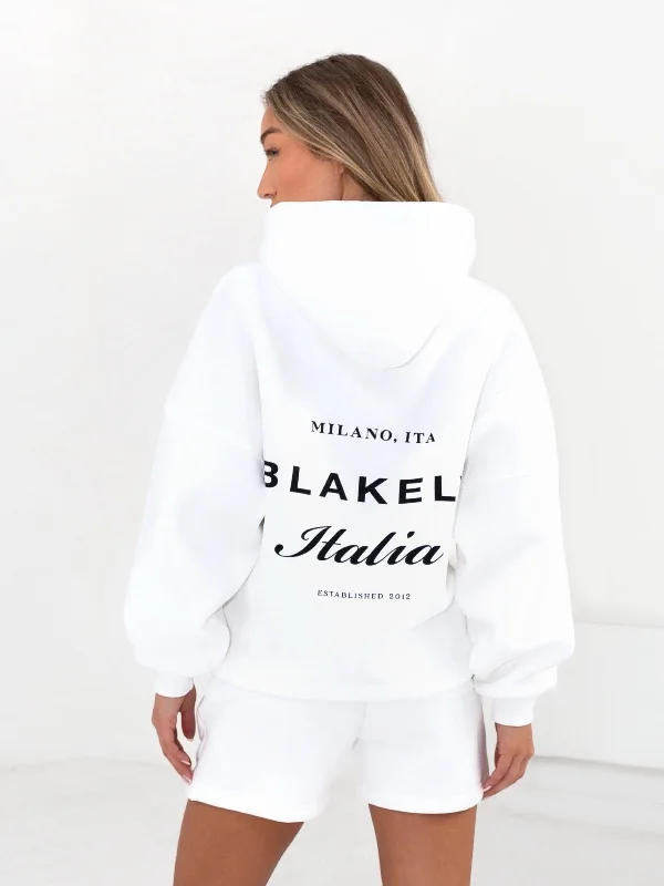 Women's Hooded Sweatshirts with Terry Cloth LiningItalia Oversized Hoodie - Flat White