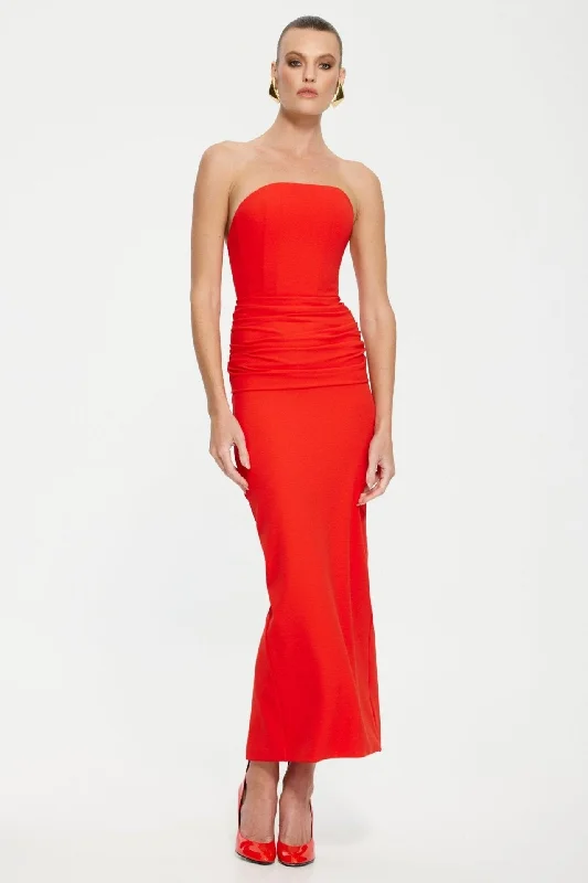 Women's Sweetheart-Neck DressesAstor Midi Dress - Red