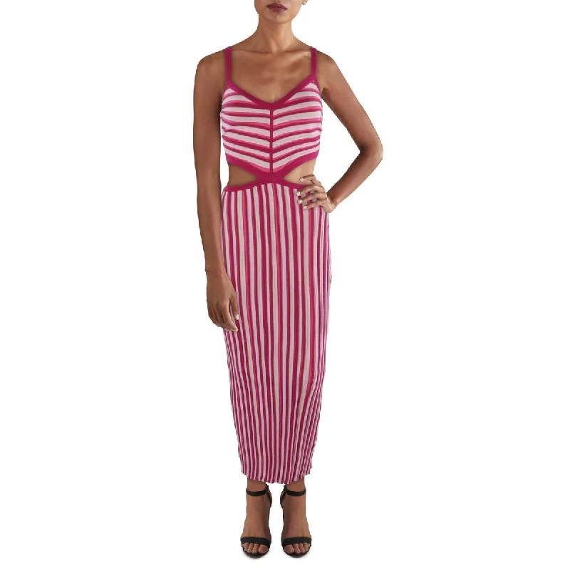 Women's Sweetheart-Neck DressesTorn By Ronny Kobo Womens Artemis Striped Cut-Out Bodycon Dress