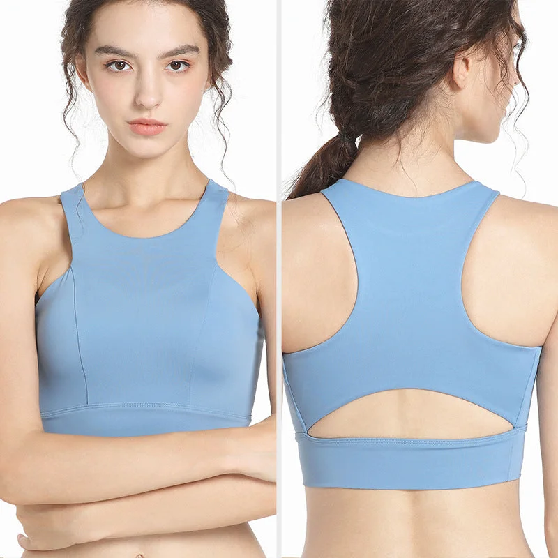 lace-up back bra for a custom fitFilhot™ High Neck Racerback Yoga Sports Bra Up to 4XL