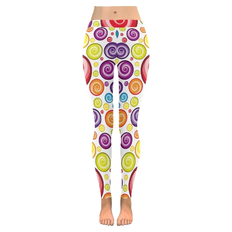 Zenzzle Multicolor Lollipops ladies Low Rise Womens yoga running Leggings