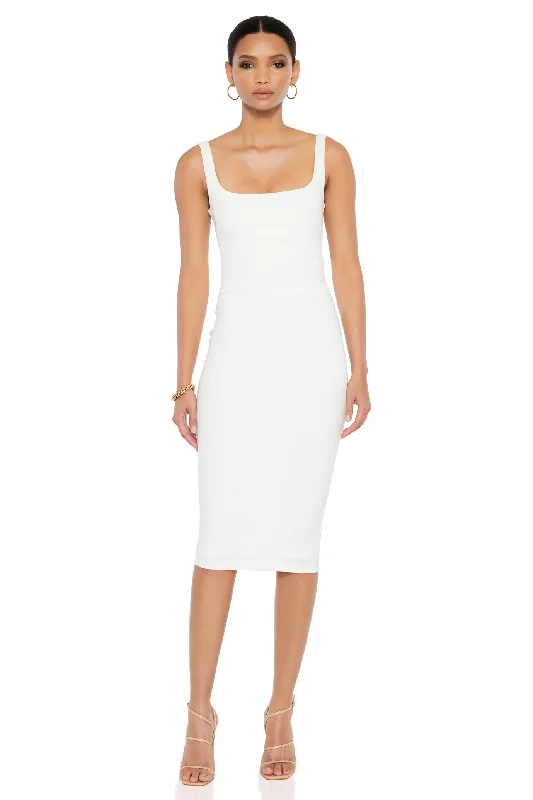 Women's Boat-Neck DressesNookie Glory Midi Dress - Ivory