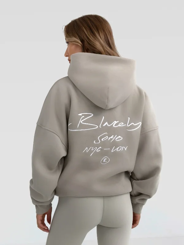 Women's Hooded Sweatshirts with Heavyweight FabricSoho Script Hoodie - Grey