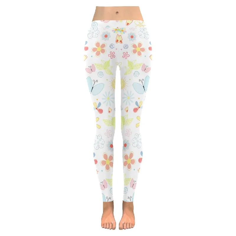 Zenzzle Summer flowers and butterflies graphic ladies Yoga Legging for women