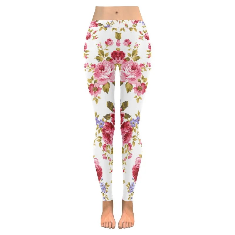 Zenzzle Rose flower pattern print Women yoga running Leggings