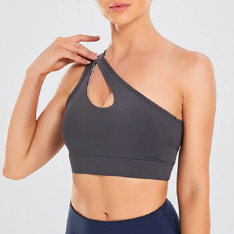 seamless bra for minimizersFilhot™ One Shoulder Strap Sexy Back Yoga Sports Bra