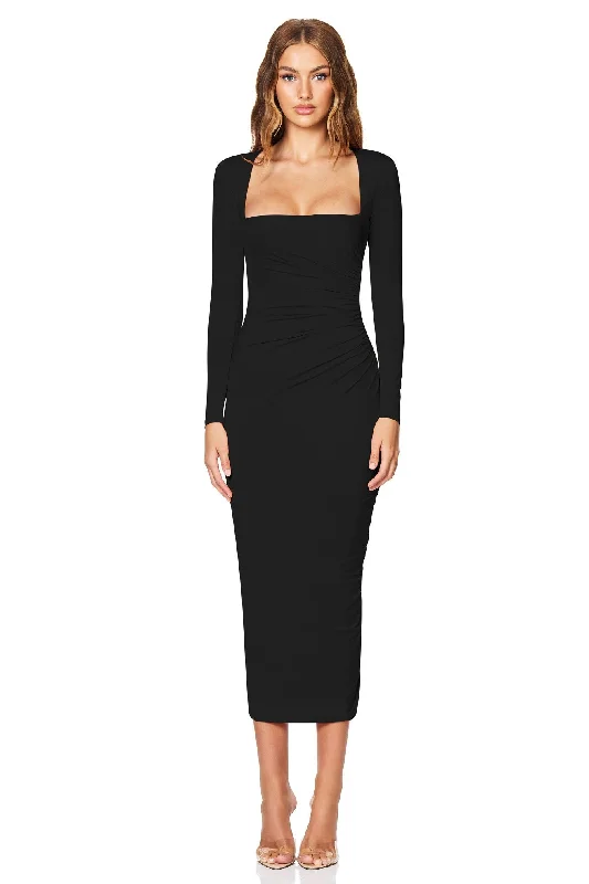 Women's Mandarin Collar DressesNookie Dare Midi Dress - Black