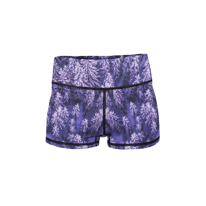 Women's Striped ShortsPurple Winter Yoga Shorts