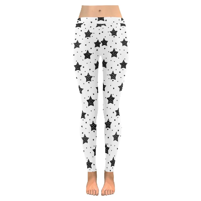 Zenzzle black and white cute stars Low Rise yoga Leggings for women