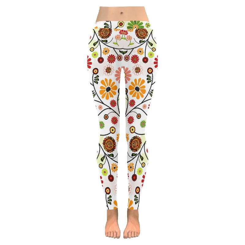 Zenzzle Floral vivid print graphic ladies low rise womens leggings