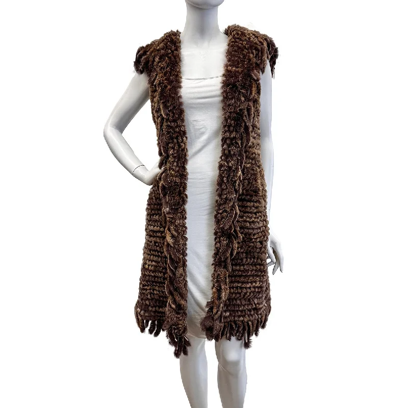 Women's Blouse with Mandarin CollarAdrienne Landau Fur Vest