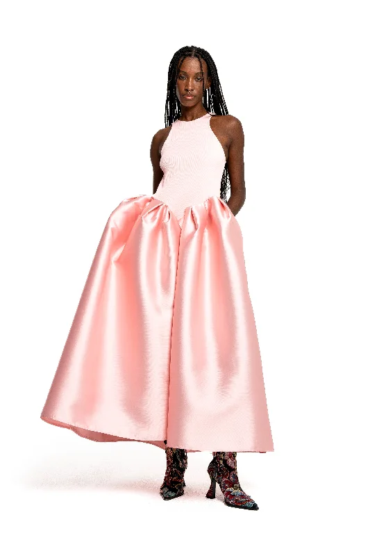 Women's Blouse with Long LengthLIGHT PINK FULL SKIRT TANK TOP DRESS