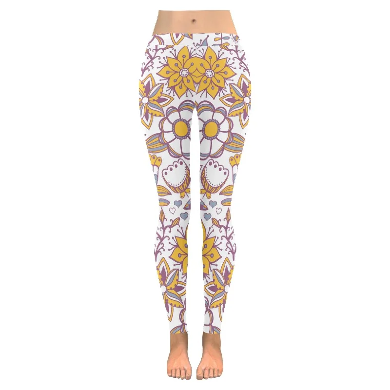 Zenzzle butterflies and bird ladies Low Rise yoga Leggings(XXS-5XL)