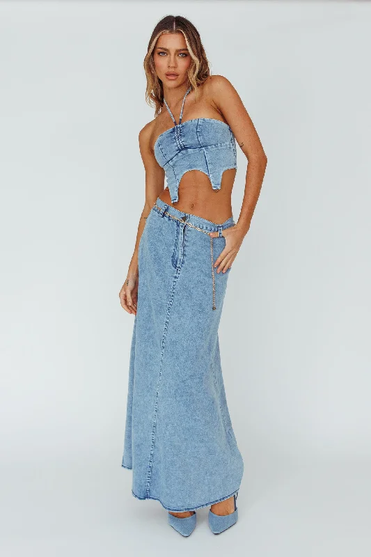 Women's Printed SkirtsRomcom Maxi Skirt Denim Blue