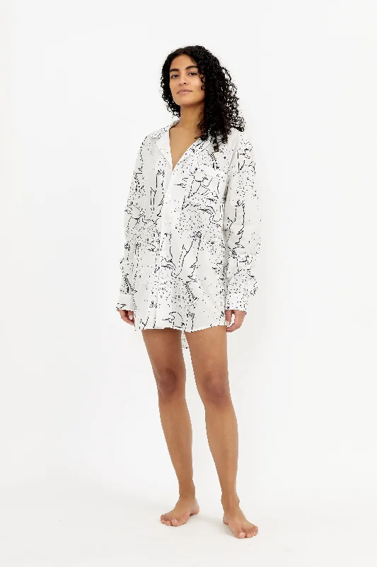 women's pajamas for those who love comfortBoyfriend Shirt - Volare Print White