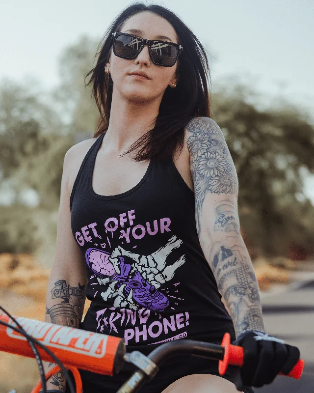 Women's Blouse with PleatsWomen's Get off Your F**king Phone Tank