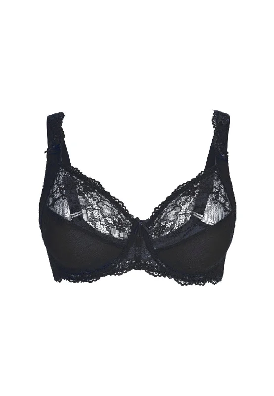 lace trim underwire bra for everyday wearDAILY BH met beugel 1400-5A 02 Black