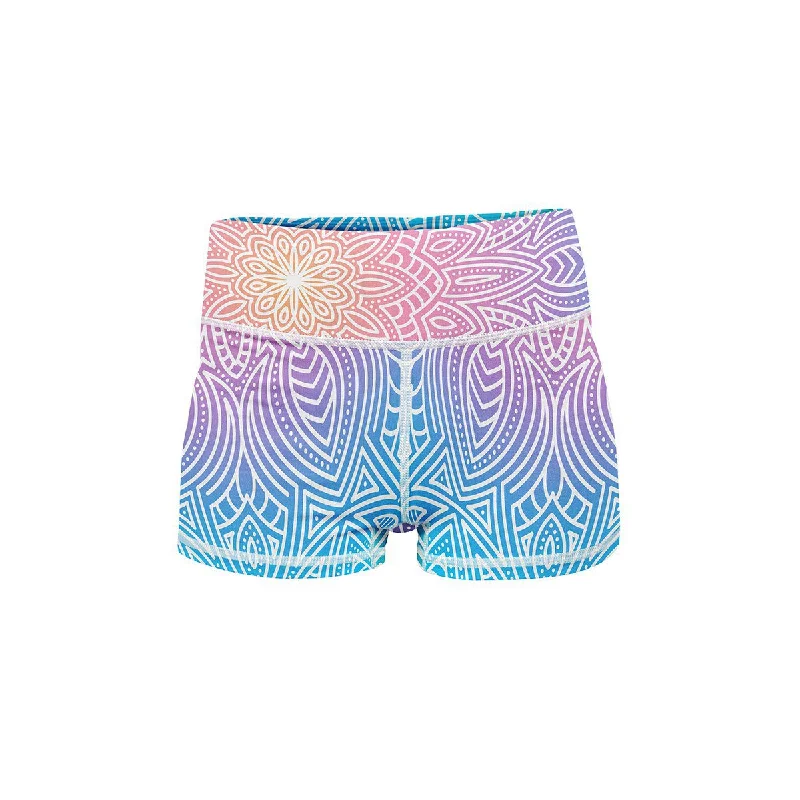 Women's Biker ShortsBright Vibes Mandala Yoga Shorts