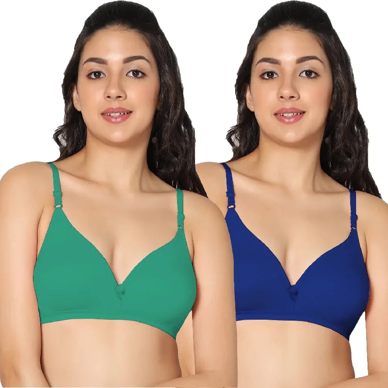 convertible bra with hook-and-eye closureHalf Coverage Non-Padded Bra (Pack of 2)