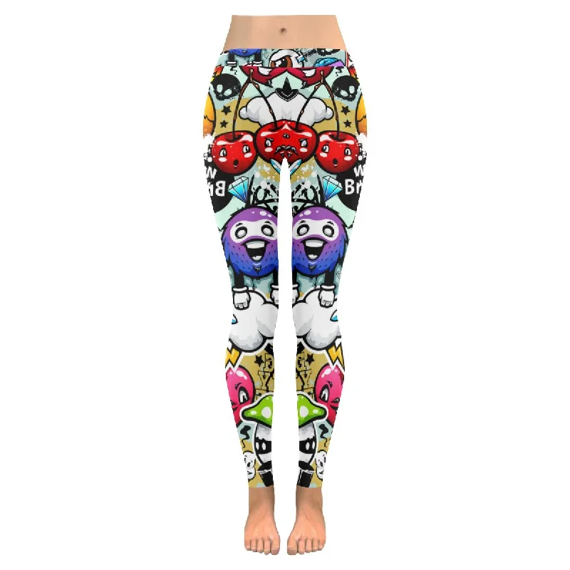 Zenzzle cute Graffiti graphic print ladies yoga running Leggings(XXS-5XL)