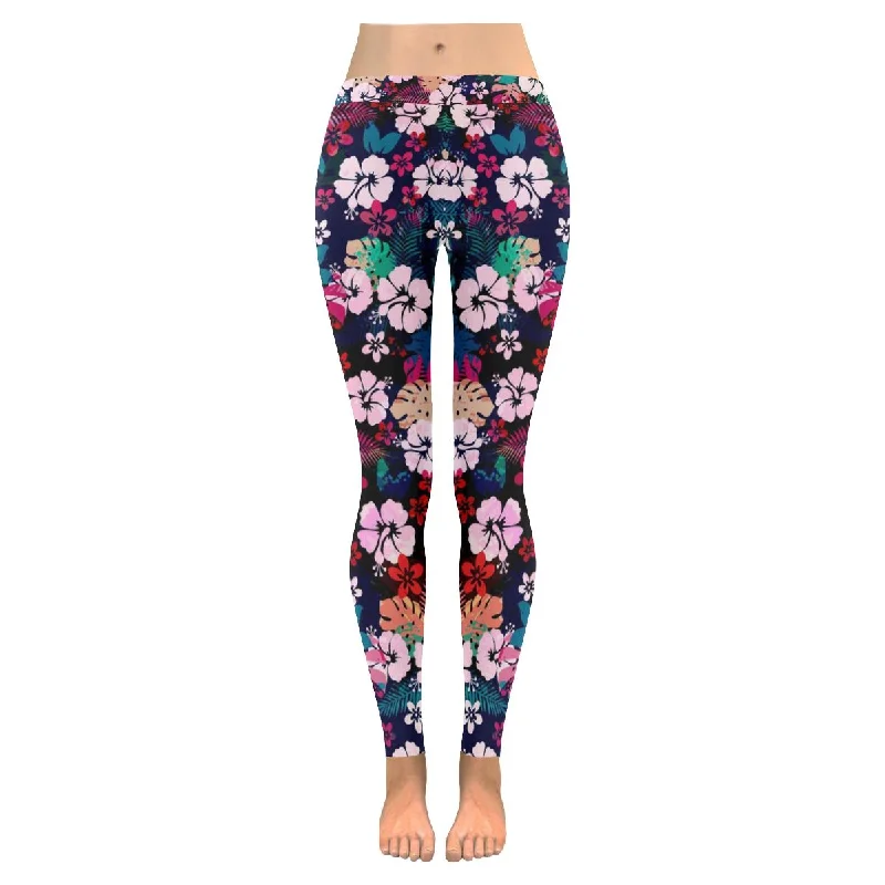 InterestPrint Hawaiian tropical floral print graphic low rise womens leggings