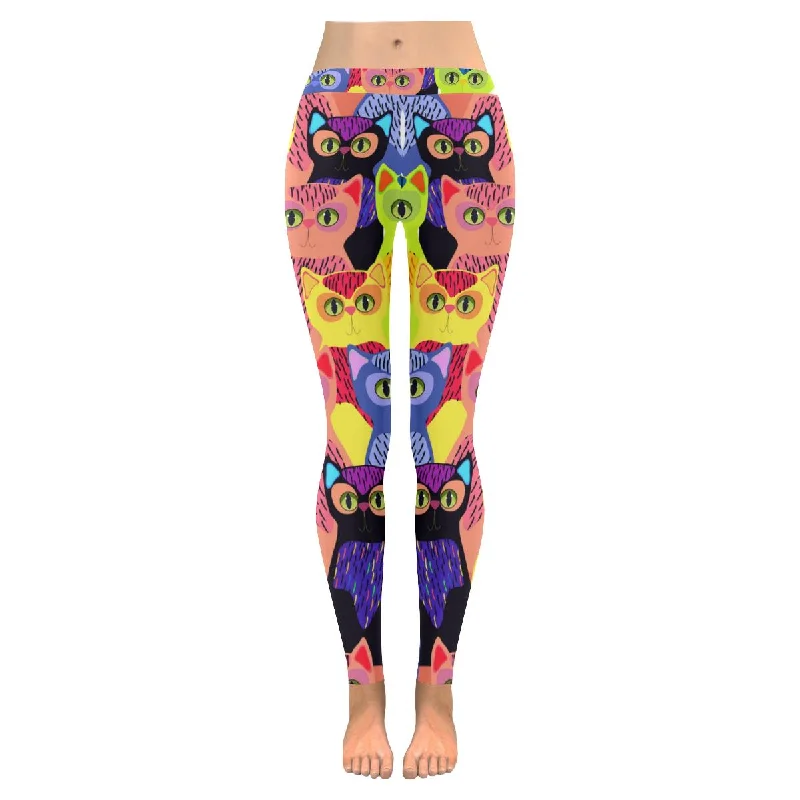 Zenzzle Cute colorful cats Low Rise Ladies yoga running Leggings