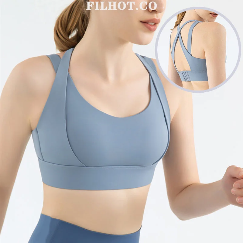 convertible halter braFilhot™ Back Cross Sports Bra Up to 4XL