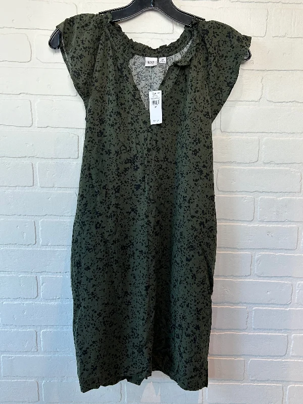 Women's High Collar DressesGreen Dress Casual Short Gap, Size Xs