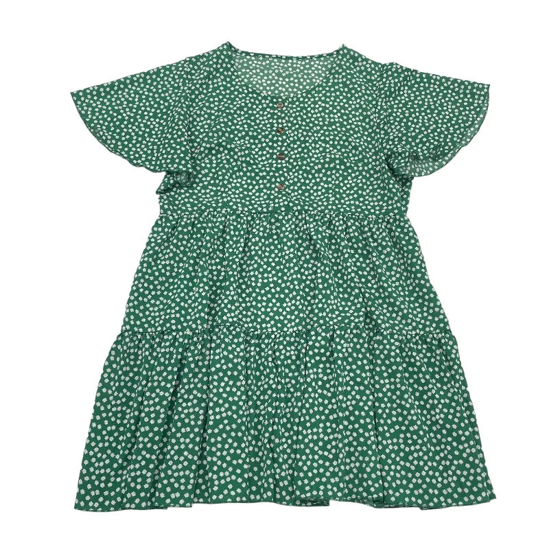 Women's V-Shaped Collar DressesGREEN SHEIN DRESS CASUAL SHORT, Size 3X