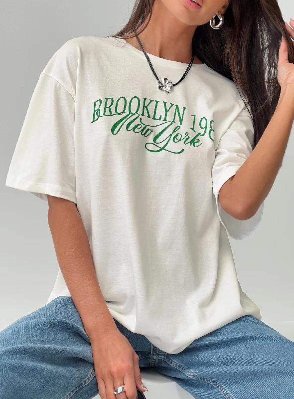 Women's Blouse with Short Sleeves1981 Oversized Tee White