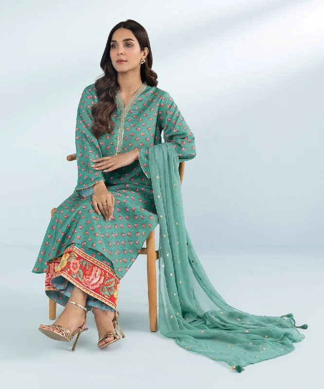 women's pajamas for travel3 Piece - Embroidered Raw Silk Suit