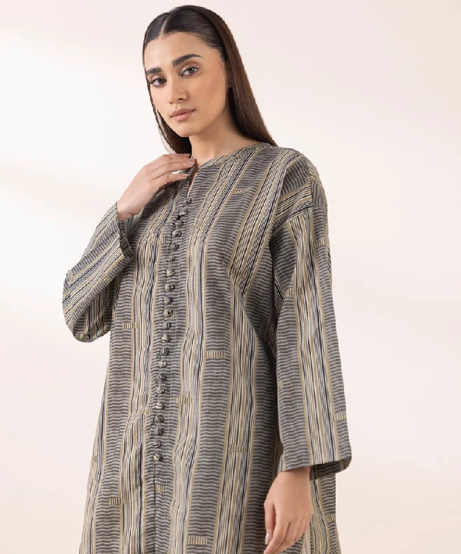 women's pajamas with a playful printPrinted Khaddar Shirt