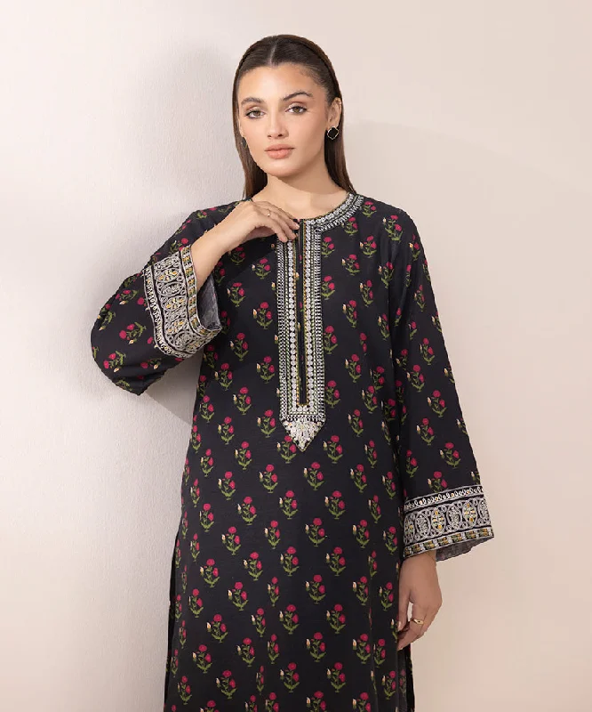 women's pajamas for the holidaysEmbroidered Light Khaddar Shirt