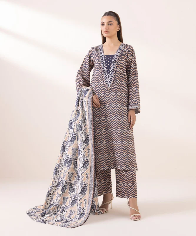 women's pajamas with an adjustable necklinePrinted Khaddar Dupatta