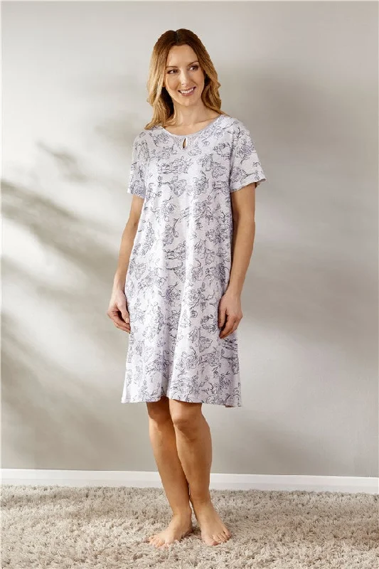 women's pajamas with a touch of elegance and sophisticationSlenderella Cotton Rich Short Sleeve Short Length Nightdress