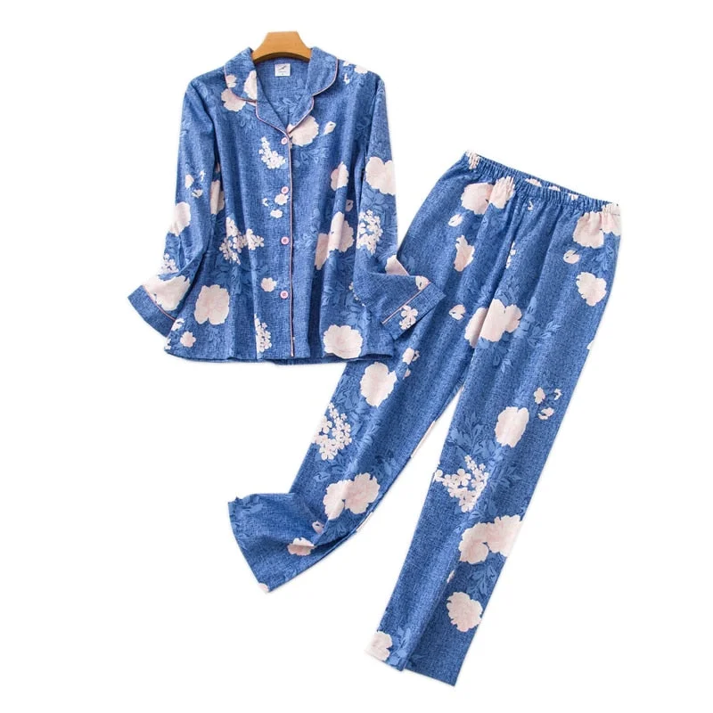 women's short sleeve pajama setsKorea Cute Cartoon 100% Cotton Pajamas For Women