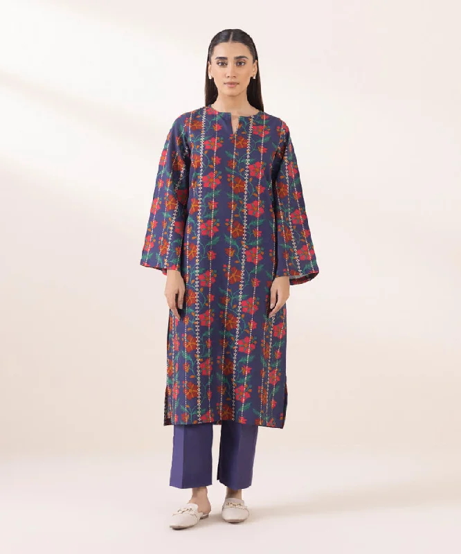 women's pajamas with drawstring waistPrinted Linen Shirt