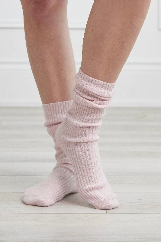 women's pajamas with a classic designKIP Pure Cashmere Sleep Socks in Pink Peony