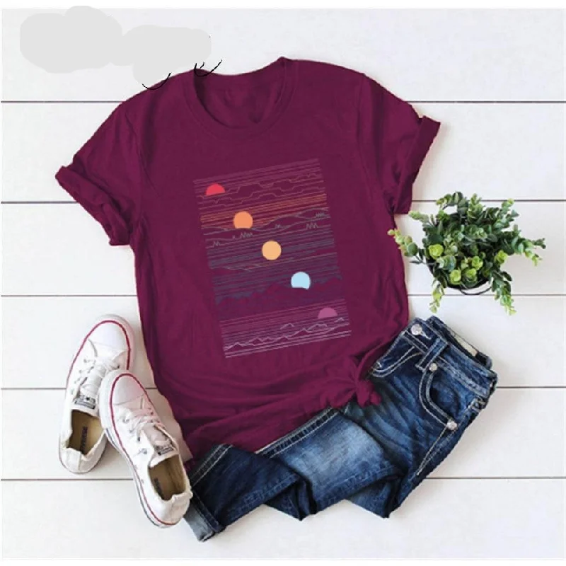 women's pajamas for ultimate relaxationShort Sleeve O-Neck  Women T shirt