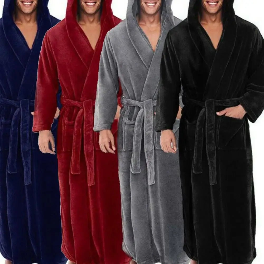 women's pajamas for those who cherish their bedtime routinesWinter Thick Warm Bathrobe Men Coral Fleece Robe Nightgown Bath Gown Sleepwear Loose Soft Long Nightwea