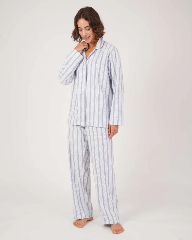 women's pajamas for the holidaysWomen's Brushed Cotton Pyjamas - Ripple Stripe