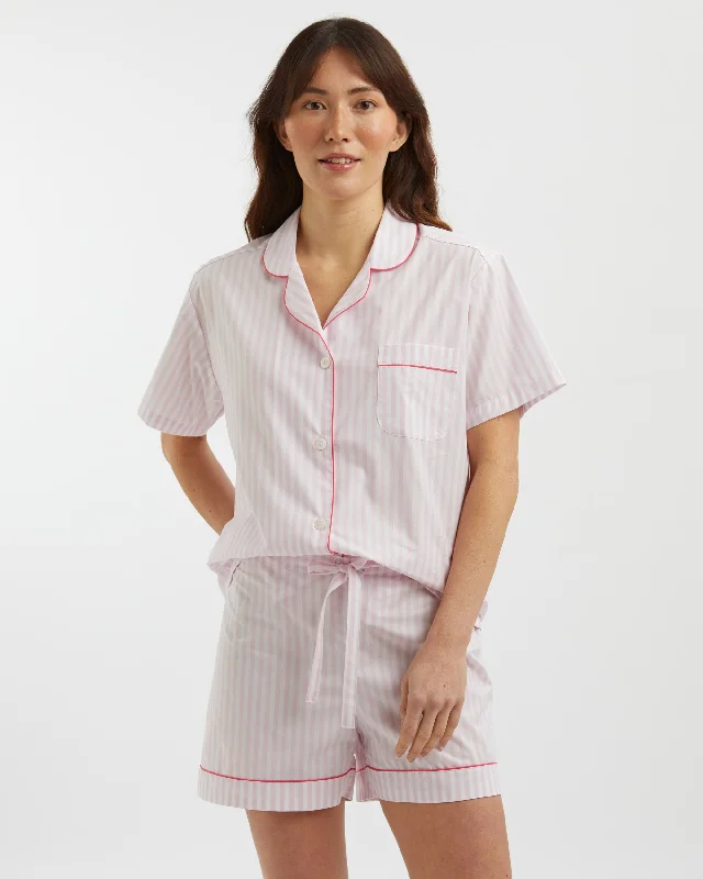 women's pajamas with a snug fitWomen's Classic Cotton Florence Short Pyjamas - Pink Candy Stripe