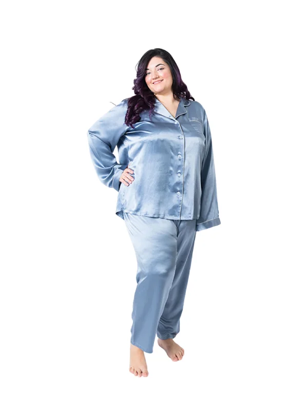 women's pajamas with drawstring waistWomen's Plus Size Twilight Mulberry Silk Pajama Set